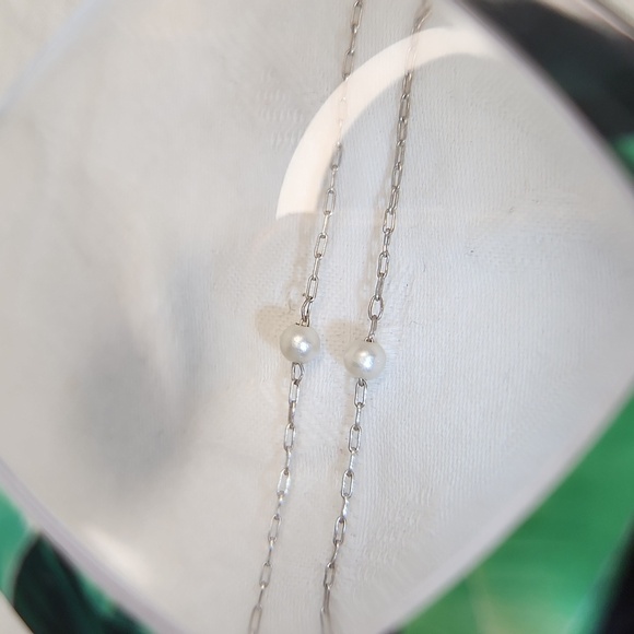 Vintage Silver Pearl Choker Necklace - Picture 8 of 12